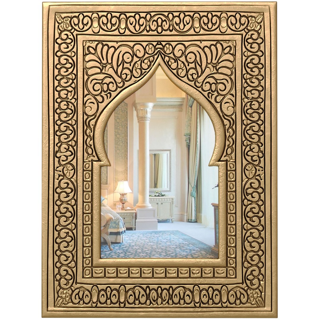3D Eastern wall mirror in a carved gilded frame with a Moorish arch 3D model model https://p.turbosquid.com/ts-thumb/h7/0EOXMb/9a/dfsd6/jpg/1790070774/1920x1080/fit_q87/ebf9f61b45632733127f4032b3407c625219abc3/dfsd6.jpg