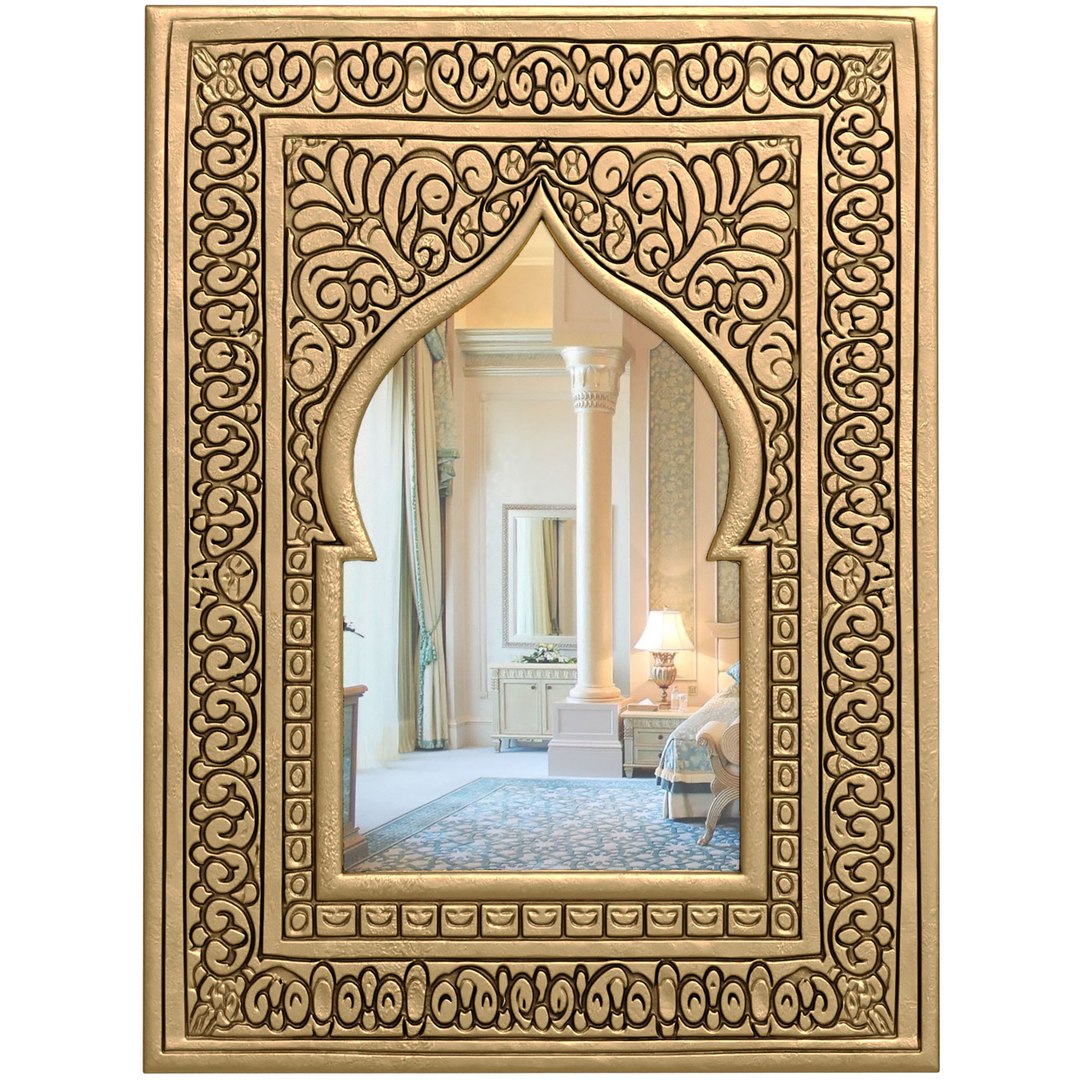 3D Eastern wall mirror in a carved gilded frame with a Moorish arch 3D model model https://p.turbosquid.com/ts-thumb/h7/0EOXMb/E1/3ddd2/jpg/1790070770/1920x1080/fit_q87/57d9108d46b840f7345648e82e240056ad7d5063/3ddd2.jpg