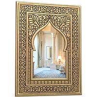 Eastern wall mirror in a carved gilded frame with a Moorish arch 3D model