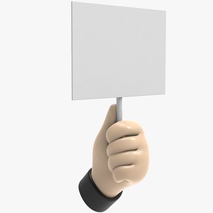 Hand Holding Sign 3D model