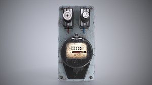 Old Soviet Electricity Meter Low-poly 3D