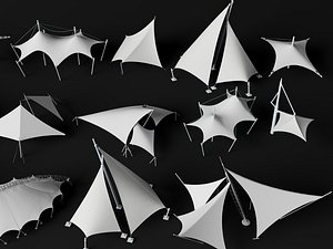 3D model Tensile Membrane Structures Collection Pack
