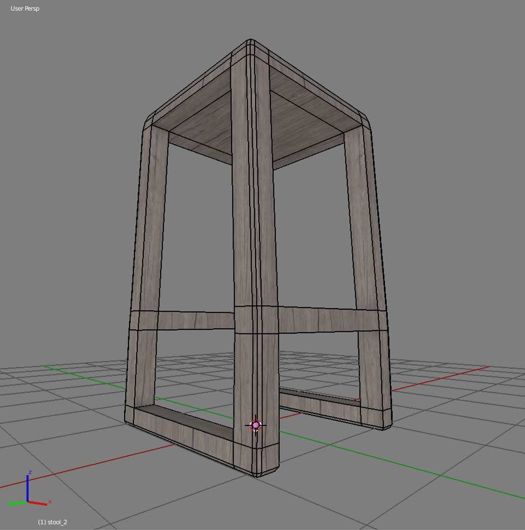 Wooden stool 3D model - TurboSquid 1404498