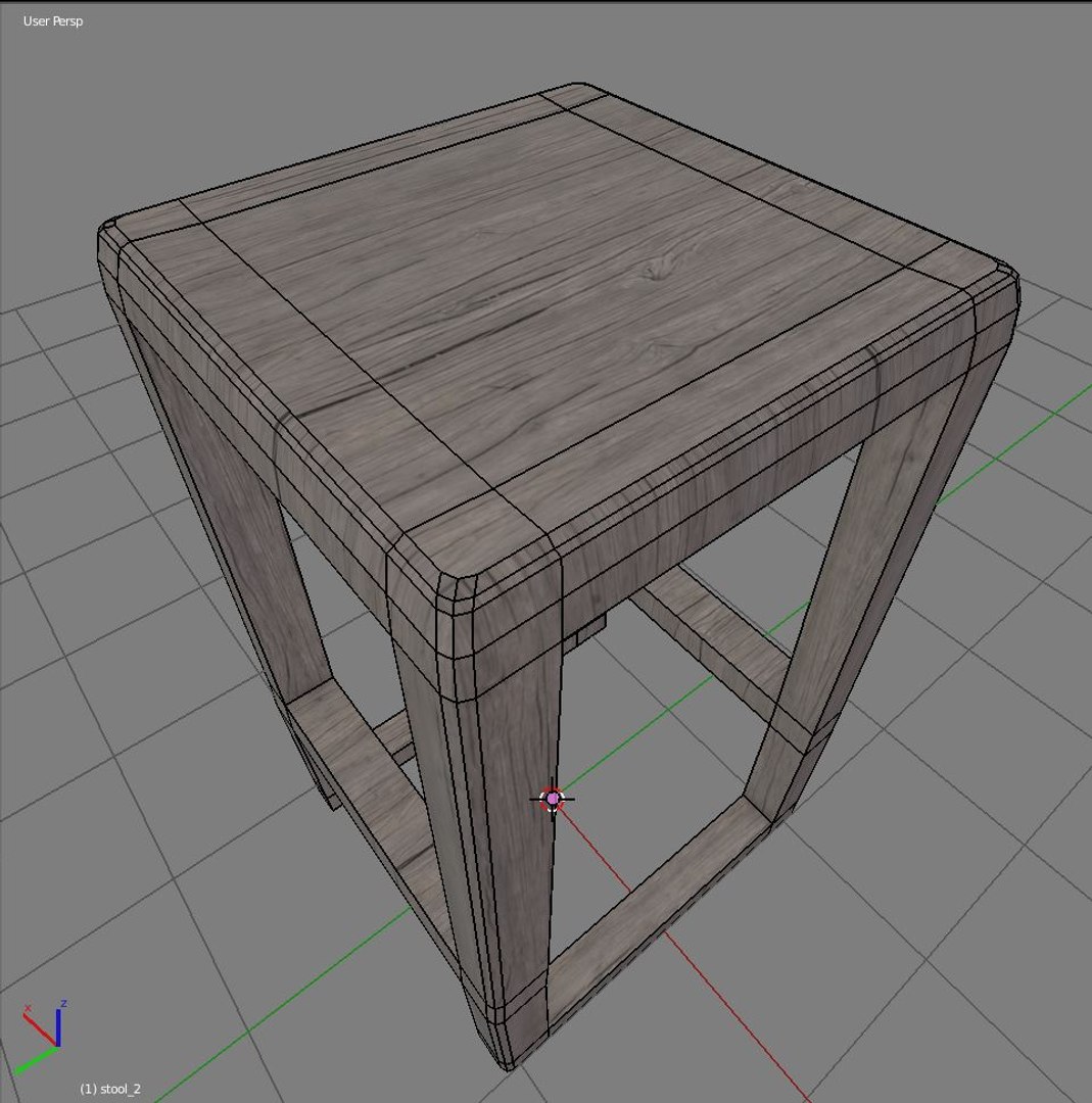 Wooden stool 3D model - TurboSquid 1404498