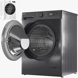 3D LG Washer and Dryer Set 03 FWY706GBTN1 FWY706WWTN1