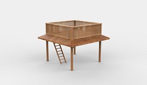 Wooden Viewing Platform 06 3D model model