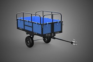 TRAILER TOW DUMPING GARDEN TRACTOR CART DETACHABLE CLOTH POCKET 3D model