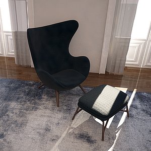 Modern HighChair & Ottoman