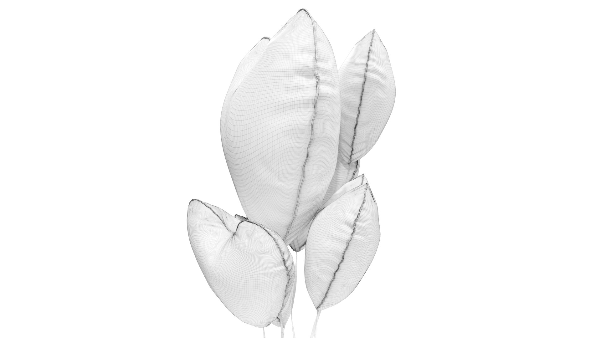 3D Model Heart Shaped Balloons - TurboSquid 2016578