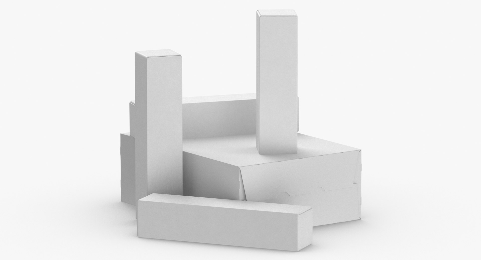 Cardboard Box Set 01 3D Model - TurboSquid 1609370