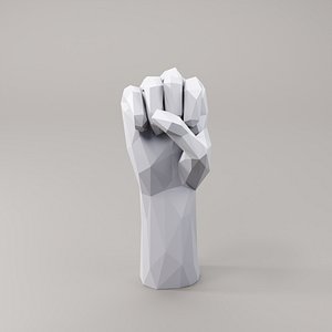 Hand Finger Counting 0 Low poly