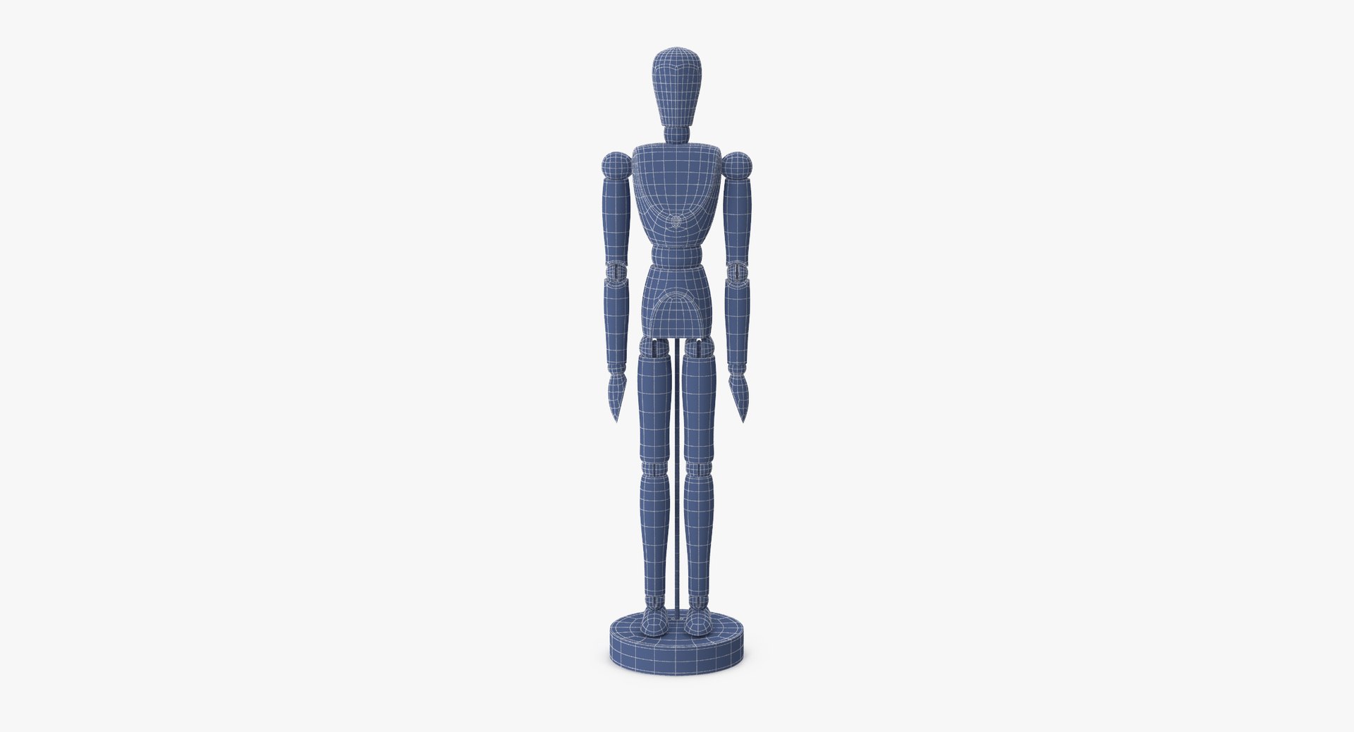 wooden mannequin rigged 3d model
