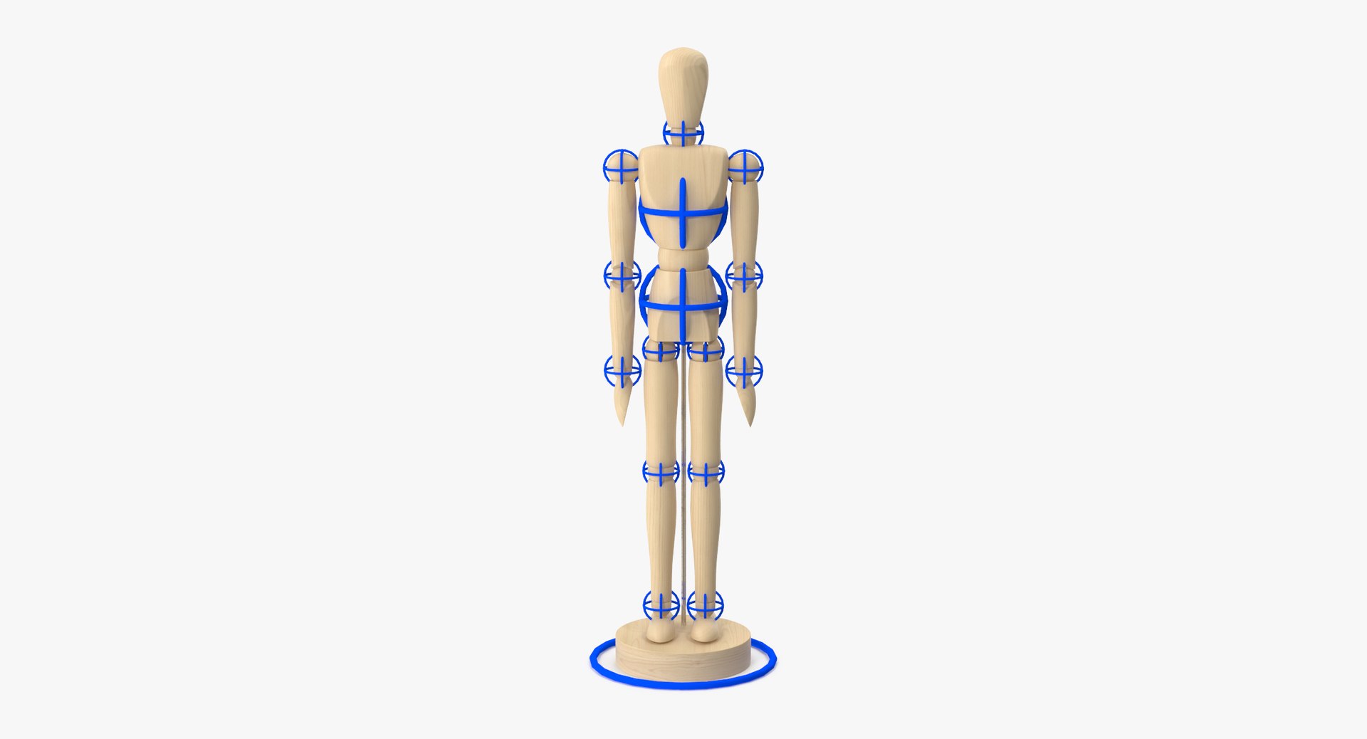 wooden mannequin rigged 3d model