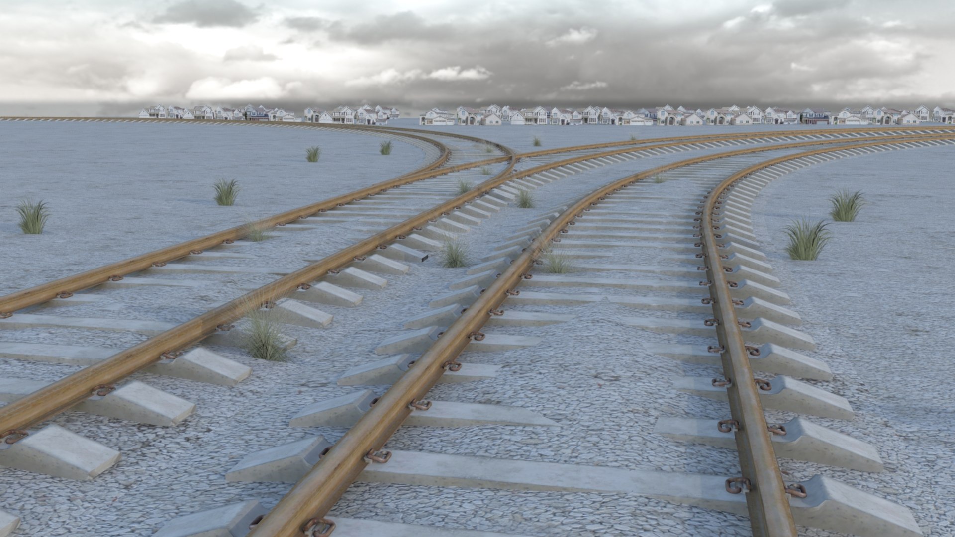 3d railroad tracks model