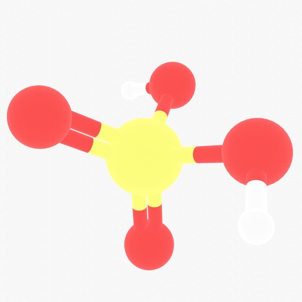 Sulfuric acid Molecular Model 3D