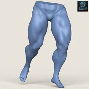 3D Muscular Man Leg Pose 02