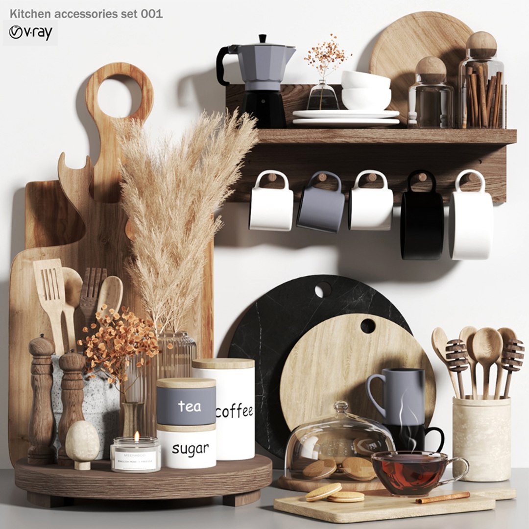 Kitchen accessories Set 001 3D - TurboSquid 2140411