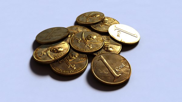 free gold pirate coin 3d model