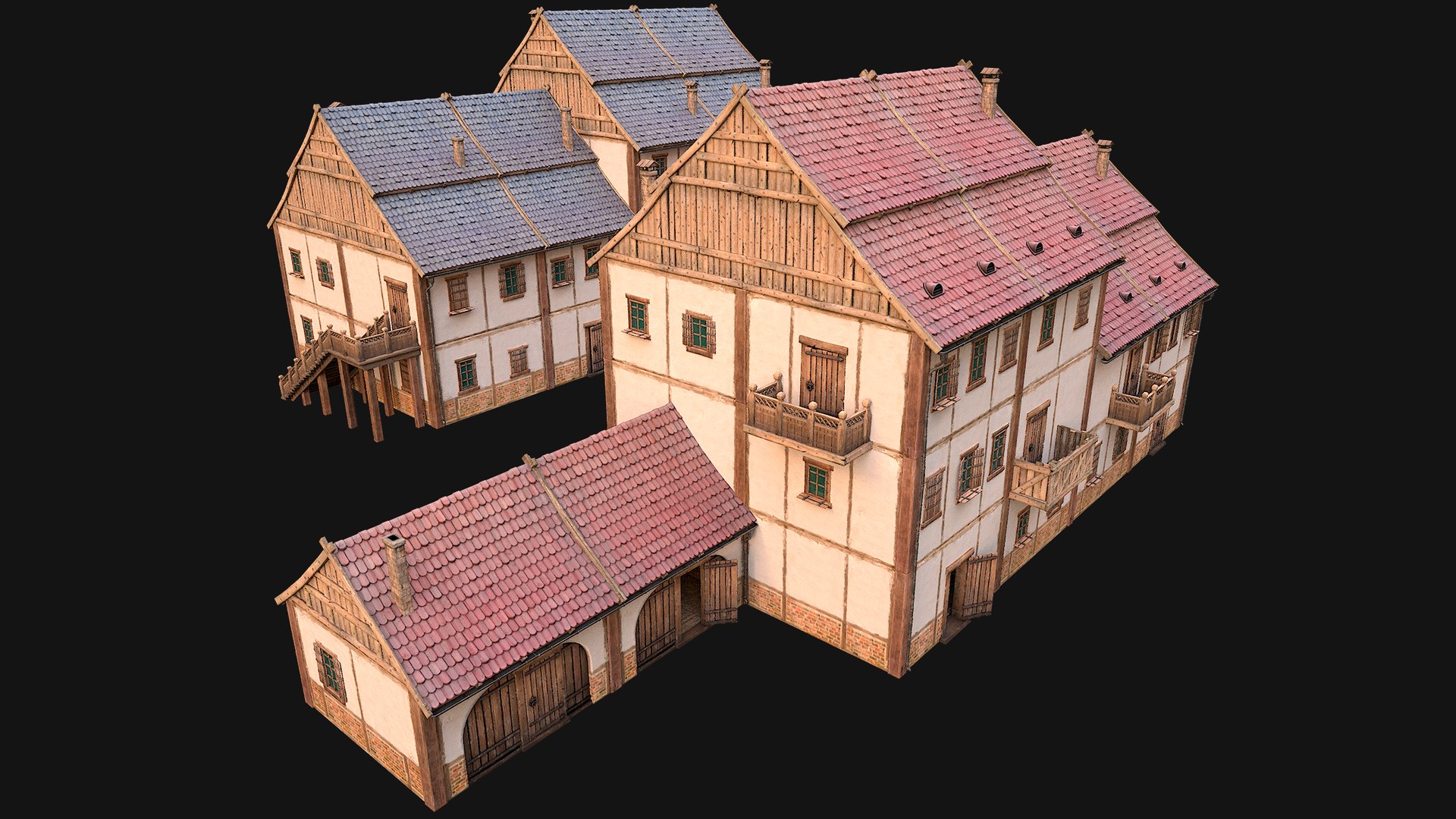 Medieval Pack of Town Houses model https://p.turbosquid.com/ts-thumb/h7/uxDMlB/DR/b1gridhosue15img3/png/1708364466/1920x1080/fit_q87/bc3f64c7ec8e405521b5165491c5c5045e6c9f6c/b1gridhosue15img3.jpg