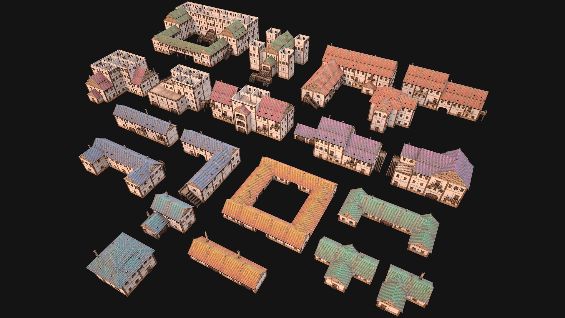 Medieval Pack of Town Houses model https://p.turbosquid.com/ts-thumb/h7/uxDMlB/of/allpack13/png/1708364373/1920x1080/fit_q87/74d67774d103666cd6391a4c4fecf0435e932e8a/allpack13.jpg