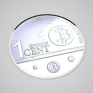 Silver 1 Cent Bitcoin 3D model