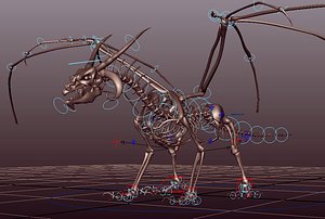 Skeleton Dragon Maya Rig