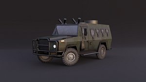 AMZ Dzik 4x4 armer military vehicle Low-poly 3D model