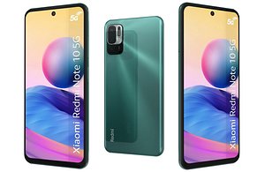 Xiaomi Redmi Note 10 5G Aurora Green  Low Poly 3D