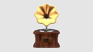 3D Phonograph Cartoon Music model