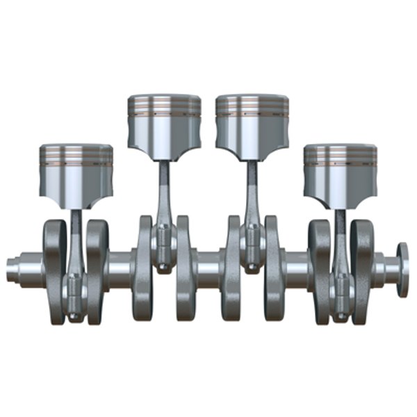 pistons crankshaft c4d