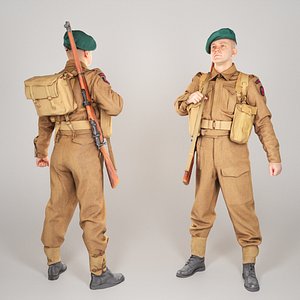 scanned british commando character 3D model