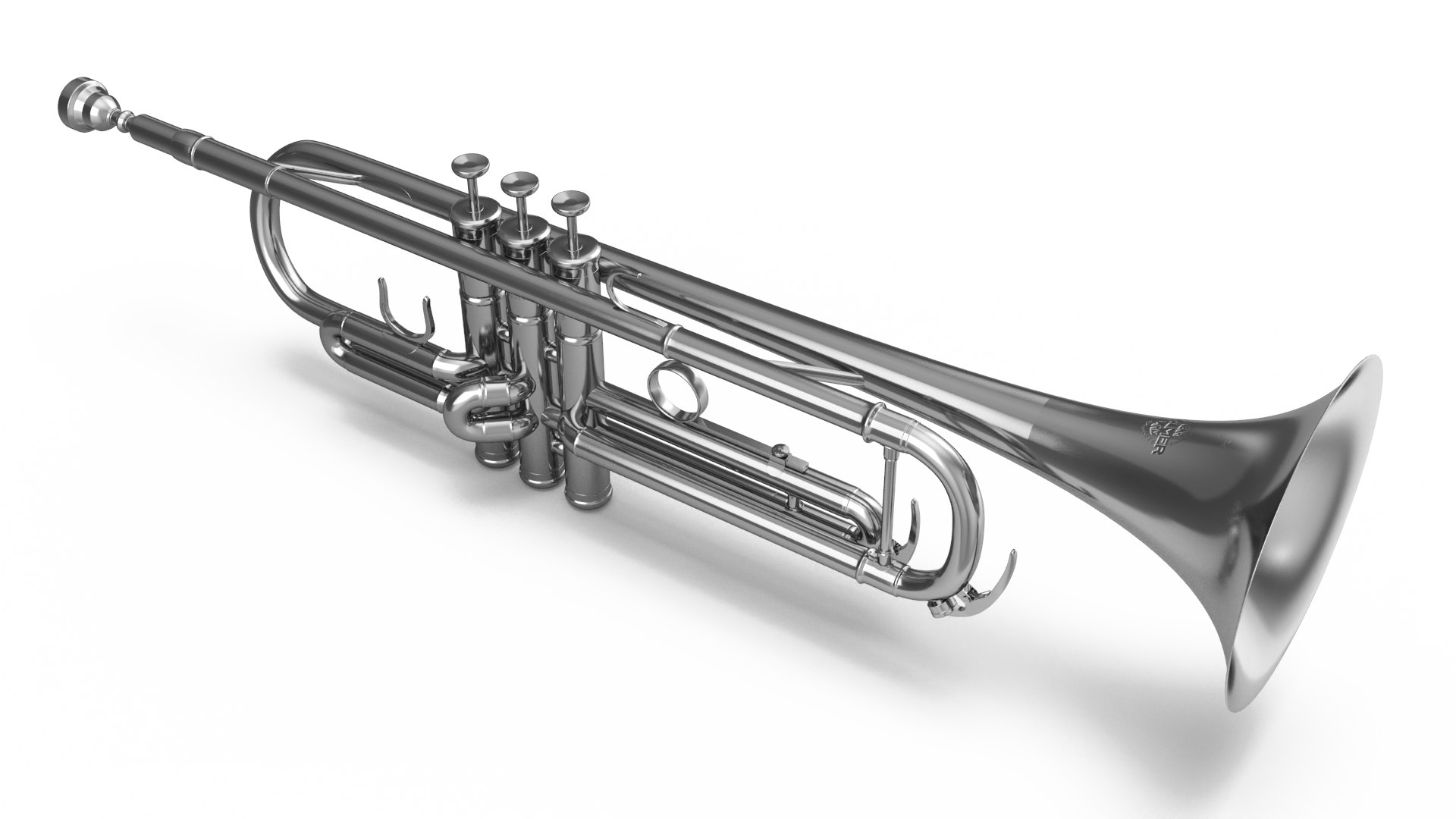 Trumpet Instrument 3D model preview