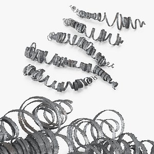 Spiral Metal Shavings from Lathe Processing Silver