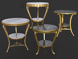 Side table set by Bronze d'Art  Francais model