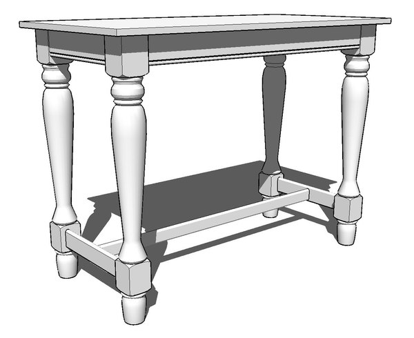 3d spindel leg table model
