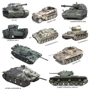 10 Military Vehicles Collection v13 model