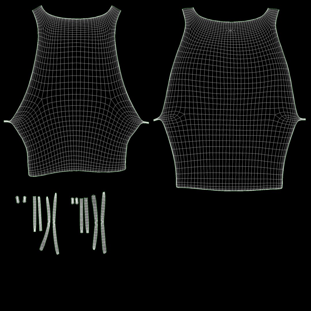 Tied Sides Straight Top 3D model - TurboSquid 1808949