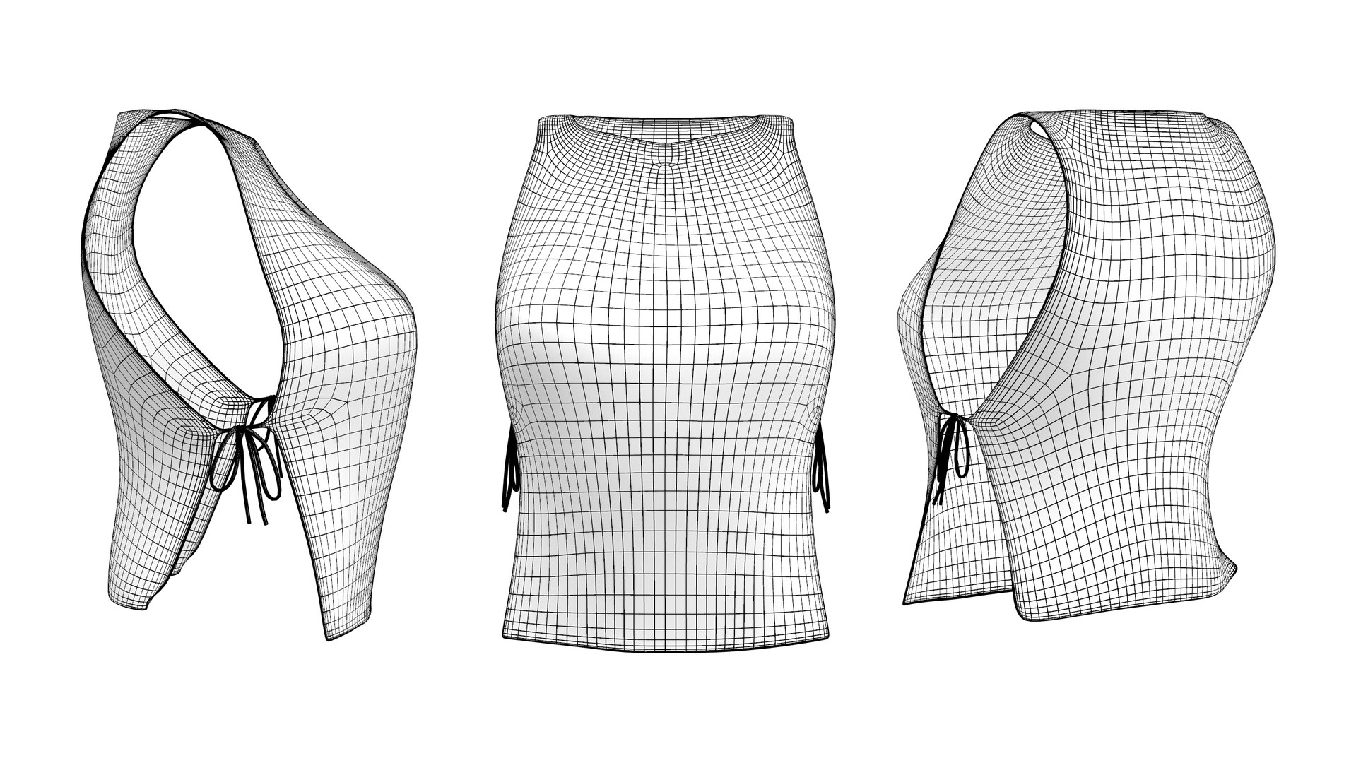 Tied Sides Straight Top 3D model - TurboSquid 1808949