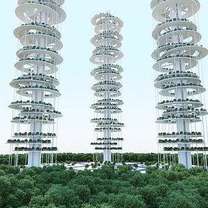 3D Hydroponics Vertical Farm Buildings 02