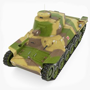 3d model of japanese tank type chi-ha