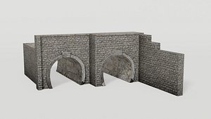 3D Double railway tunnel model