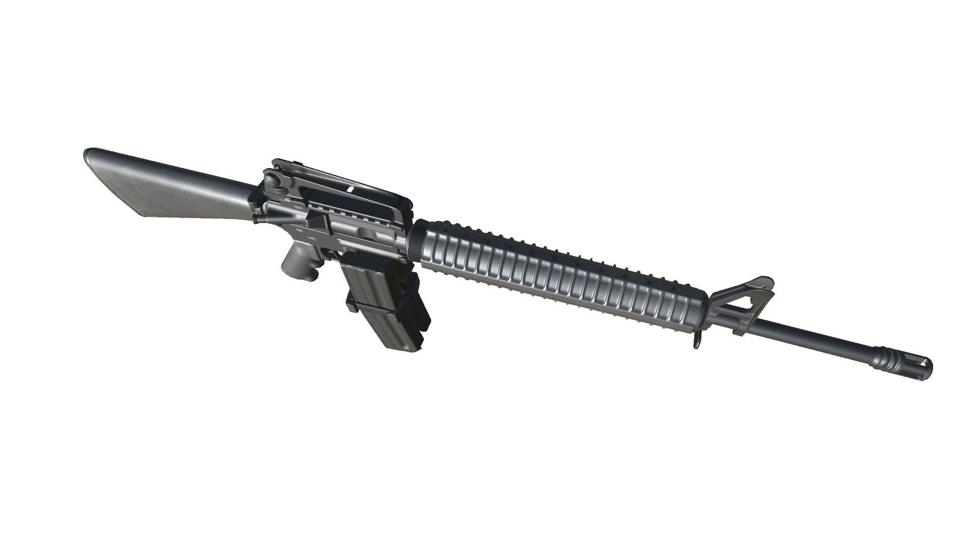 3D 26-AssaultRifleM16-gun Model 3d Game Ready Model Low-poly 3D Model ...