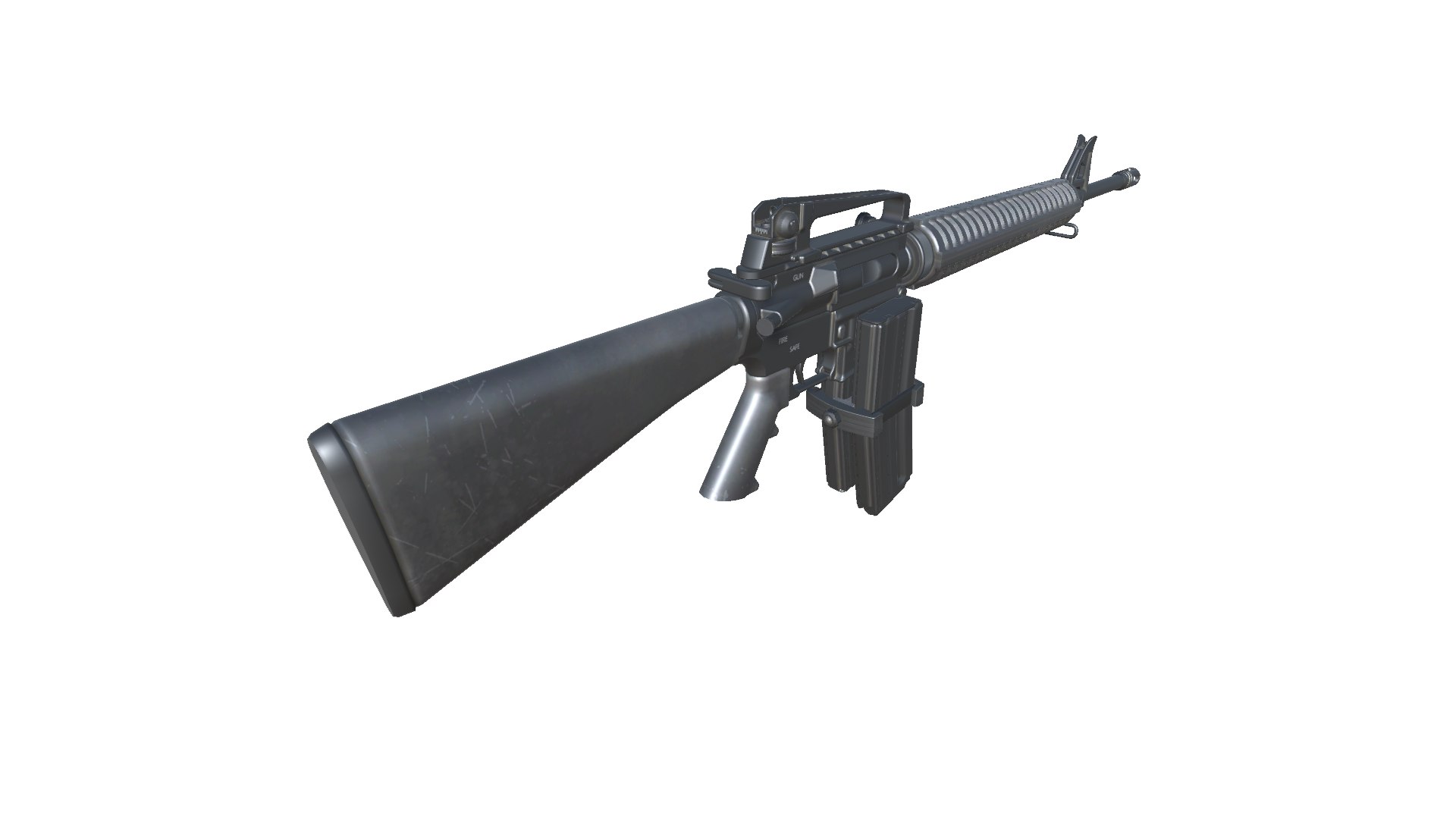3D 26-AssaultRifleM16-gun Model 3d Game Ready Model Low-poly 3D Model ...
