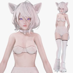 Cat Girl - Realistic Female Character - Blender Eevee 3D