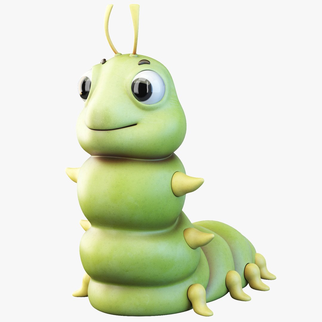 3D model Cartoon Caterpillar Character - TurboSquid 2070233