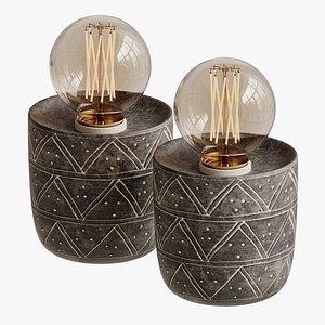 Hadwin Geometric Earthenware Accent Lamp