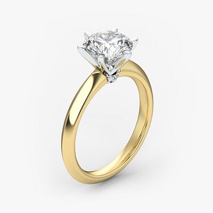 Diamond Engagement Ring with the Six-prong Setting