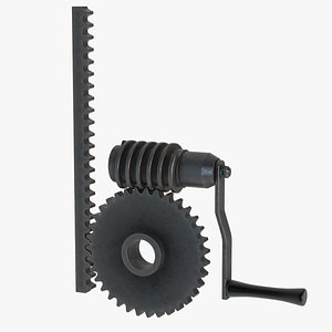 3D model Worm and rack lifting mechanism