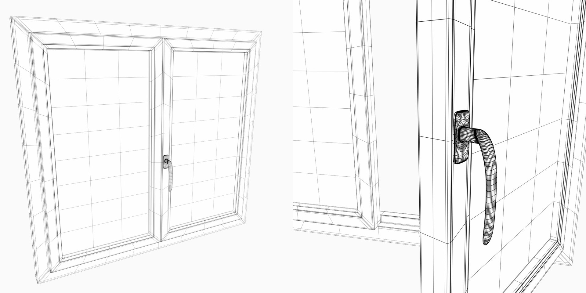 3D Model Window Double Flat - TurboSquid 1700839
