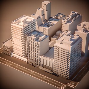 city block hotel 3d max